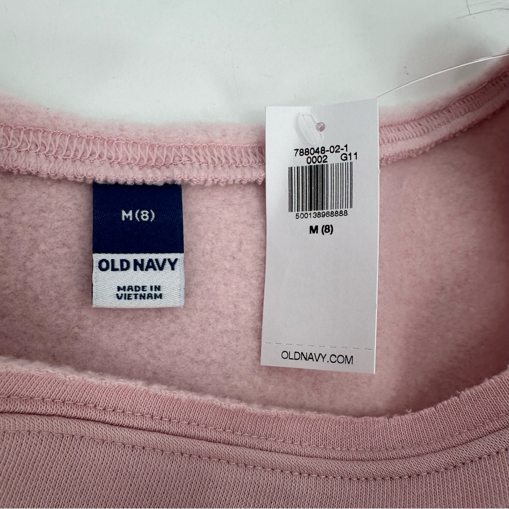 Old Navy Sweatshirt Girls M 8 Kids Boatneck Kids Cat Graphic Loose Fit New - Picture 3 of 8